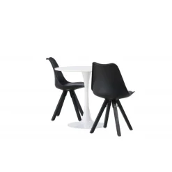 Rundt Spisebordssæt Hamden med 2 stole Zeno