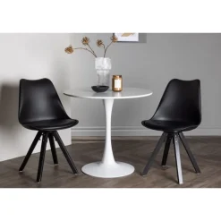 Rundt Spisebordssæt Hamden med 2 stole Zeno