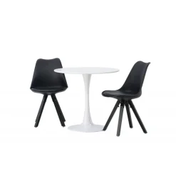 Rundt Spisebordssæt Hamden med 2 stole Zeno