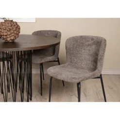 Rundt Spisebordssæt i Sten - Beige og Mocca