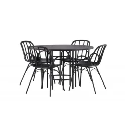 Rundt Spisebordssæt København med Dyron stole - Sort