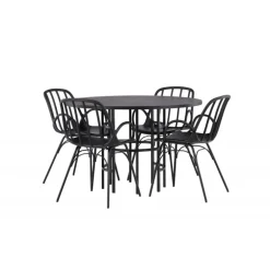 Rundt Spisebordssæt København med Dyron stole - Sort