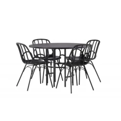 Rundt Spisebordssæt København med Dyron stole - Sort