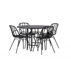 Rundt Spisebordssæt København med Dyron stole - Sort