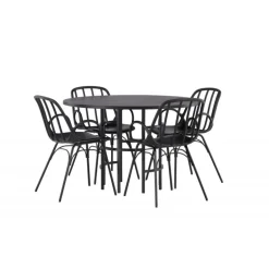 Rundt Spisebordssæt København med Dyron stole - Sort