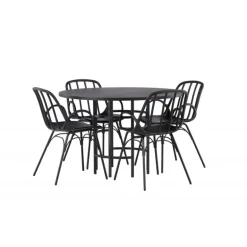 Rundt Spisebordssæt København med Dyron stole - Sort