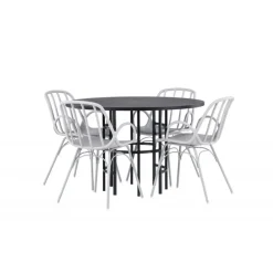 Rundt Spisebordssæt København med Dyron stole - Sort og Gråbeige