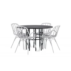 Rundt Spisebordssæt København med Dyron stole - Sort og Gråbeige