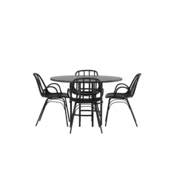 Rundt Spisebordssæt København med Dyron stole - Sort og Mocca