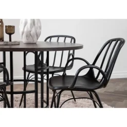 Rundt Spisebordssæt København med Dyron stole - Sort og Mocca