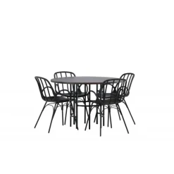 Rundt Spisebordssæt København med Dyron stole - Sort og Mocca