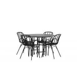 Rundt Spisebordssæt København med Dyron stole - Sort og Mocca