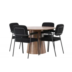 Rundt Spisebordssæt Lanzo med stole Yesterday