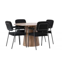 Rundt Spisebordssæt Lanzo med stole Yesterday