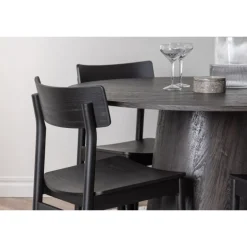 Rundt Spisebordssæt Lanzo med Montros stole - Sort