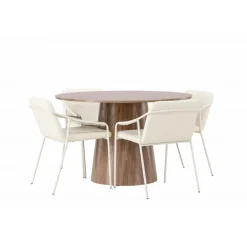 Rundt Spisebordssæt Lanzo med stole Tvist