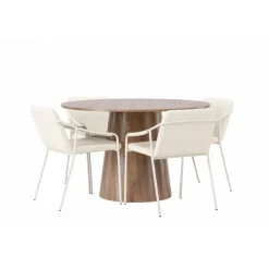 Rundt Spisebordssæt Lanzo med stole Tvist