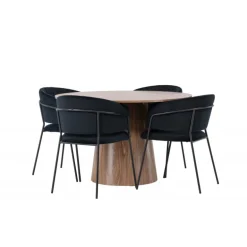 Rundt Spisebordssæt Lanzo med stole Selma