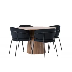 Rundt Spisebordssæt Lanzo med stole Selma