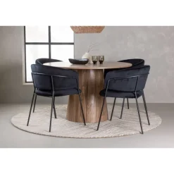 Rundt Spisebordssæt Lanzo med stole Selma