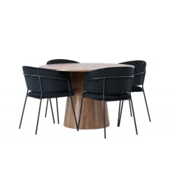 Rundt Spisebordssæt Lanzo med stole Selma