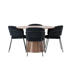 Rundt Spisebordssæt Lanzo med stole Selma