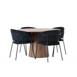 Rundt Spisebordssæt Lanzo med stole Selma