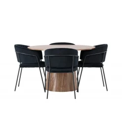 Rundt Spisebordssæt Lanzo med stole Selma