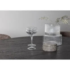 Rundt Spisebordssæt Lanzo med stole Modesto - Sort og Mørkegrå