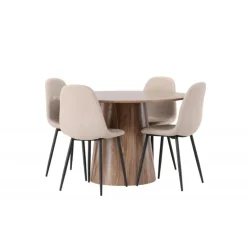 Rundt Spisebordssæt Lanzo med Polar stole