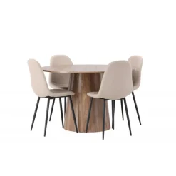 Rundt Spisebordssæt Lanzo med Polar stole