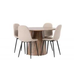 Rundt Spisebordssæt Lanzo med Polar stole