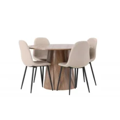 Rundt Spisebordssæt Lanzo med Polar stole