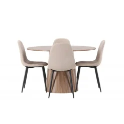 Rundt Spisebordssæt Lanzo med Polar stole