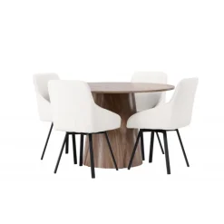Rundt Spisebordssæt Lanzo med stole Rosie