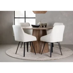 Rundt Spisebordssæt Lanzo med stole Rosie