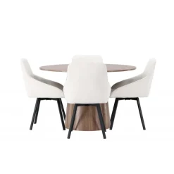 Rundt Spisebordssæt Lanzo med stole Rosie