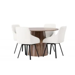 Rundt Spisebordssæt Lanzo med stole Rosie