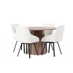 Rundt Spisebordssæt Lanzo med stole Rosie