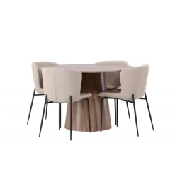 Rundt Spisebordssæt Lanzo med stole Modesto