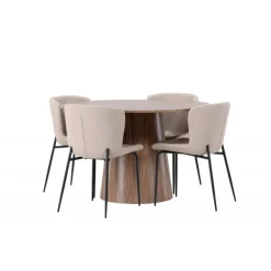 Rundt Spisebordssæt Lanzo med stole Modesto