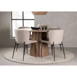 Rundt Spisebordssæt Lanzo med stole Modesto