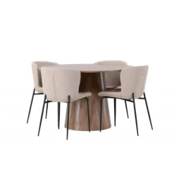 Rundt Spisebordssæt Lanzo med stole Modesto