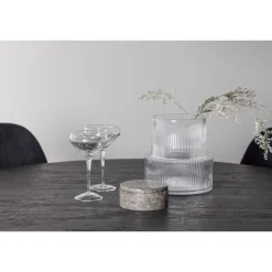 Rundt Spisebordssæt Lanzo med stole Polar - Sort