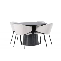 Rundt Spisebordssæt Lanzo med Evelina stole
