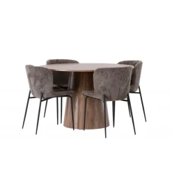 Rundt Spisebordssæt Lanzo med Modesto stole