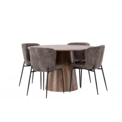 Rundt Spisebordssæt Lanzo med Modesto stole