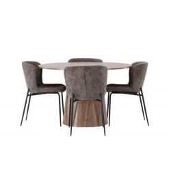 Rundt Spisebordssæt Lanzo med Modesto stole