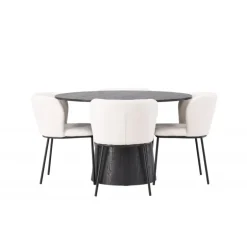 Rundt Spisebordssæt Lanzo med stole Edina