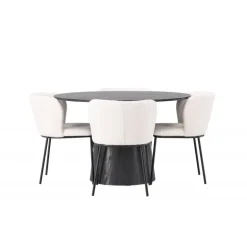Rundt Spisebordssæt Lanzo med stole Edina